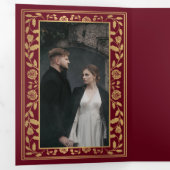 QR-Code für Hochzeit von Rotkönigsschwert Dreifach Gefaltete Einladung (Innen Erste Seite)