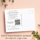 QR-Code für Hochzeitempfang Save the Date Ankündigungspostkarte