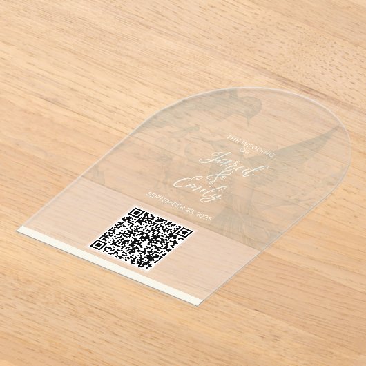 QR-Code für Hochzeiten Acryleinladungen (Ablage )