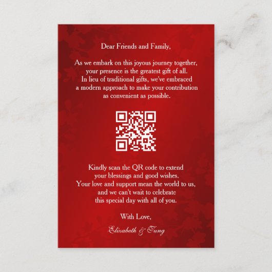 QR-Code für Hochzeiten Begleitkarte (Vorderseite)