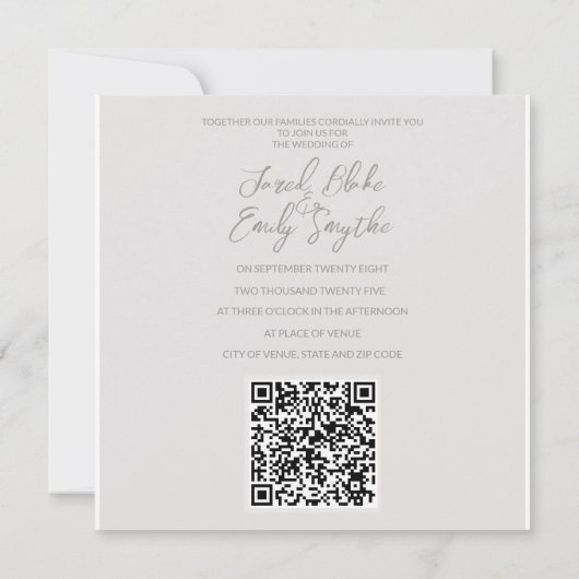 QR-Code für Hochzeiten Einladung (Rückseite)