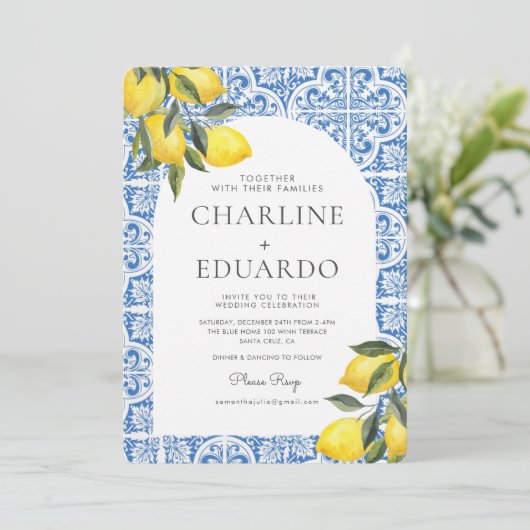 QR-Code für Hochzeiten im Mittelmeer Einladung (Stehend Vorderseite)