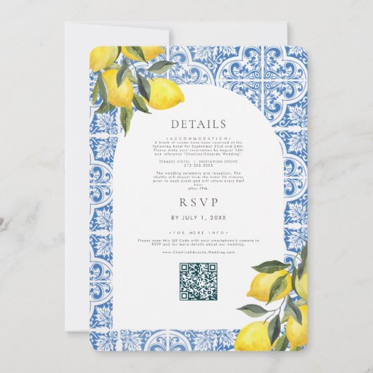 QR-Code für Hochzeiten im Mittelmeer Einladung (Rückseite)