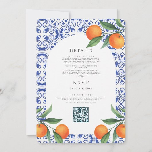 QR-Code für Hochzeiten im Mittelmeer Einladung (Rückseite)