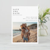 QR-Code für Hochzeiten Minimalistischer Zielort - Save The Date (Stehend Vorderseite)