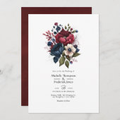 QR-Code für Hochzeiten mit Burgund und Seefeld Einladung (Vorne/Hinten)