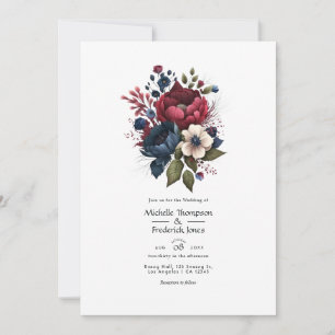 QR-Code für Hochzeiten mit Burgund und Seefeld Einladung