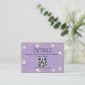 QR-Code für Hochzeiten mit lila Wildblume Begleitkarte (Stehend Vorderseite)