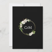 QR-Code für Hochzeiten mit weißem schwarzem Gold Einladung (Rückseite)