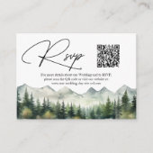 QR-Code für Hochzeiten RSVP-Karte für Berge und Pi Begleitkarte (Vorderseite)