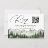 QR-Code für Hochzeiten RSVP-Karte für Berge und Pi RSVP Karte (Vorderseite)