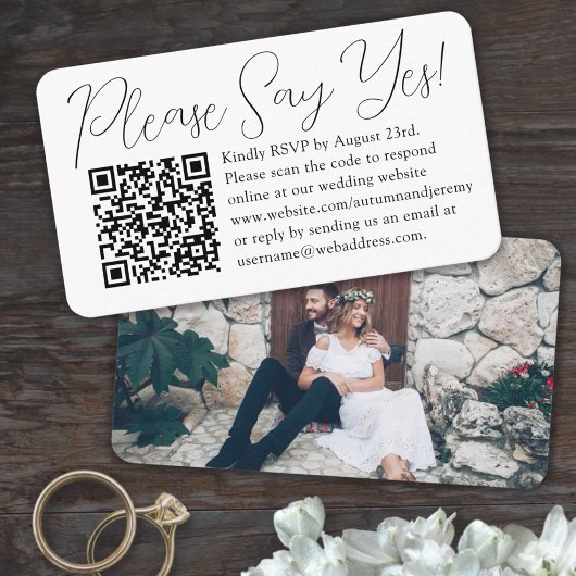 QR-Code für Hochzeiten und Foto für Online-Hochzei Begleitkarte