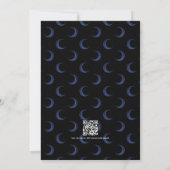 QR-Code für Hochzeiten von Navy Blue Floral Einladung (Rückseite)