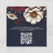 QR-Code für Hochzeiten von Navy Blue und Burgund F Begleitkarte (Vorderseite)