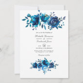 QR-Code für Hochzeiten von Navy und White Watercol Einladung (Vorderseite)