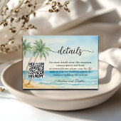QR-Code für Hochzeiten von Strand und Palmen Begleitkarte