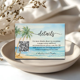 QR-Code für Hochzeiten von Strand und Palmen Begleitkarte