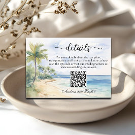 QR-Code für Hochzeiten von Strand und Palmen Begleitkarte