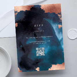 QR-Code für Hochzeiten von weißem Rosenholz RSVP Karte
