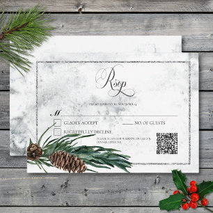QR-Code für Hochzeiten von Winterkranz und Roten K RSVP Karte