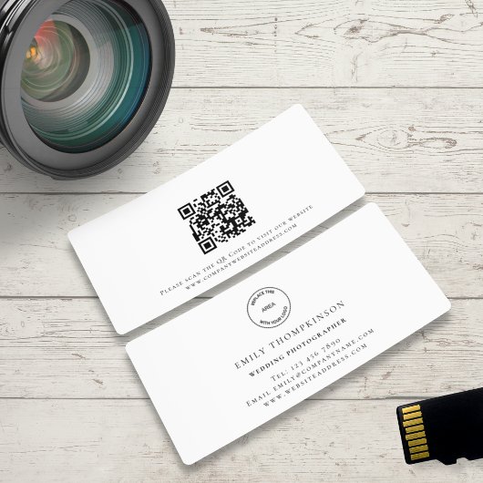 QR-Code für Hochzeitfotografen mit benutzerdefinie Visitenkarte
