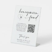 QR-Code für Hochzeitsempfehlung für Honeymoon Fund Sockelschild (Vorderseite)
