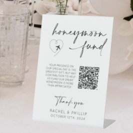 QR-Code für Hochzeitsempfehlung für Honeymoon Fund Sockelschild