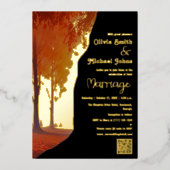 QR-Code für Hochzeitsfeiern Folien Feiertagskarte (Vorderseite)