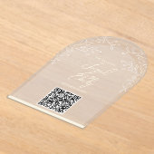 QR-Code für Hochzeitsfeiern im Blumengestein Acryleinladungen (Ablage )
