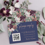 QR-Code für Hochzeitsflora-Blütenpflaume RSVP Karte