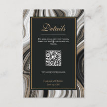 QR-Code für Hochzeitskarte aus schwarzem und golde