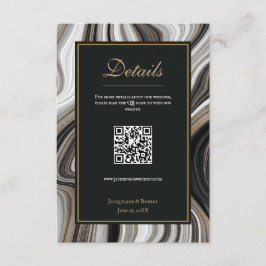 QR-Code für Hochzeitskarte aus schwarzem und golde Begleitkarte