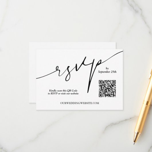 QR-Code für Hochzeitsseiten Begleitkarte (Vorderseite/Rückseite Beispiel)