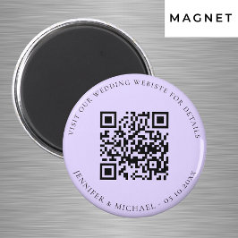 QR-Code für Hochzeitsseiten uAwg violett Magnet