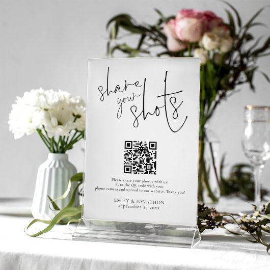 QR-Code für Hochzeitsskripte Foto teilen Ihre Aufn Poster