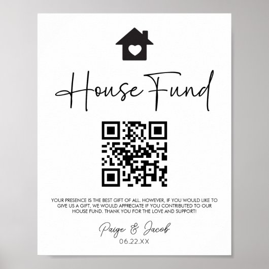 QR-Code für Hochzeitsskripte im Minimalistischen H Poster (Vorne)