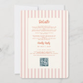 QR-Code für Hochzeitsszeiten, Wavy Pink und Red Ha Einladung (Rückseite)