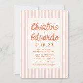 QR-Code für Hochzeitsszeiten, Wavy Pink und Red Ha Einladung (Vorderseite)