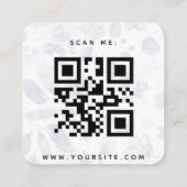 QR-Code für Hochzeitsszenierung RSVP für Navy Blue Begleitkarte (Rückseite)