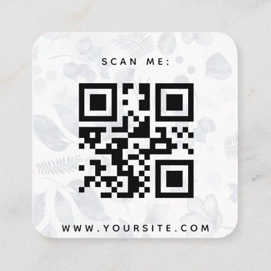 QR-Code für Hochzeitsszenierung RSVP für Navy Blue Begleitkarte (Rückseite)