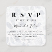 QR-Code für Hochzeitsszenierung RSVP für Navy Blue Begleitkarte (Vorderseite)