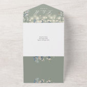 QR-Code für Hochzeitsszenierungen mit grünen Blume All In One Einladung (Außenbereich)