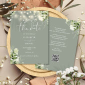 QR-Code für Hochzeitsszenierungen mit grünen Blume Save The Date