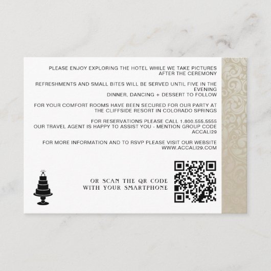 QR-Code für Hochzeitstorte Begleitkarte (Vorderseite)