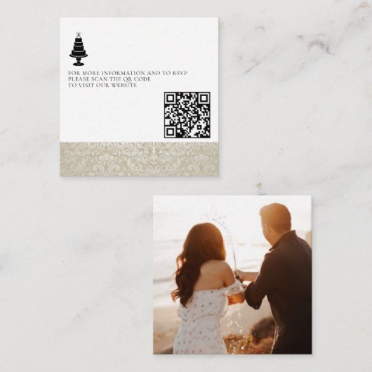 QR-Code für Hochzeitstorte Begleitkarte (Vorne/Hinten)