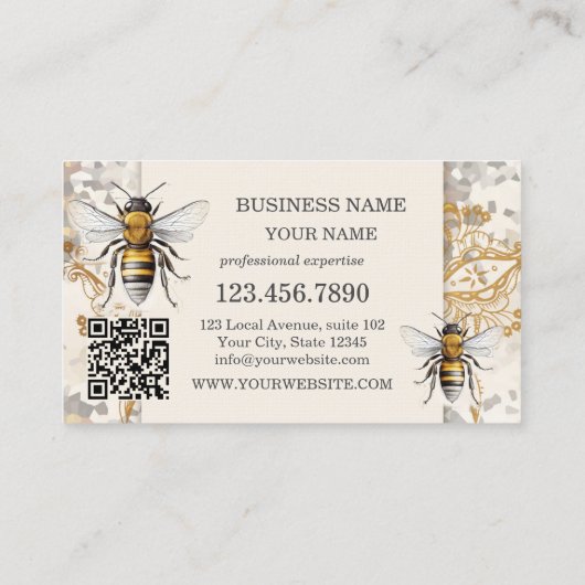 QR-Code für Honey Bee Gold Visitenkarte (Rückseite)