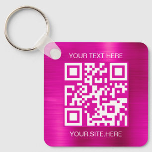 QR-Code für Hot Pink Foil Schlüsselanhänger