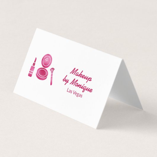 QR-Code für Hot Pink Glam Makeup Artist Visitenkarten (Vorderseite)