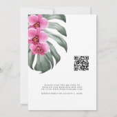 QR-Code für Hot Pink Orchids Tropical Wedding Einladung (Rückseite)