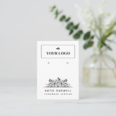 QR-Code für hübsche Blumen-Add-Logos Visitenkarte (Stehend Vorderseite)